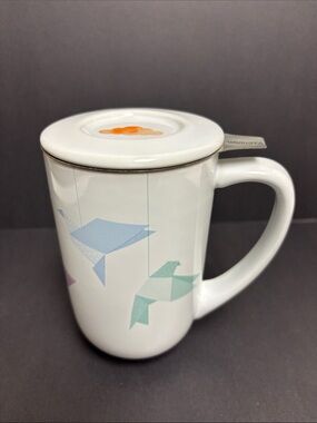 David’s Tea Origami Cranes Nordic Mug with Lid and Infuser